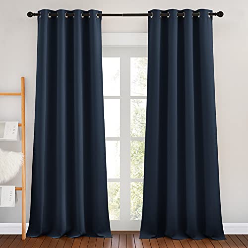 Blackout Curtain Panels 90 (Navy / 46"W x 90"L (Pack of 2))
