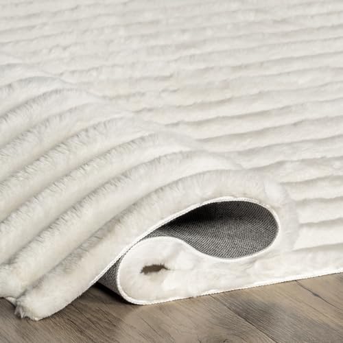 Kai Off White Striped Washable Area Rug (Kai Off White / 7'6" x 9'6" (Rectangular))