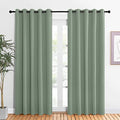 Room Darkening Draperies Window Curtain Panels (Greyish Green / 60"W x 84"L (Pack of 2))