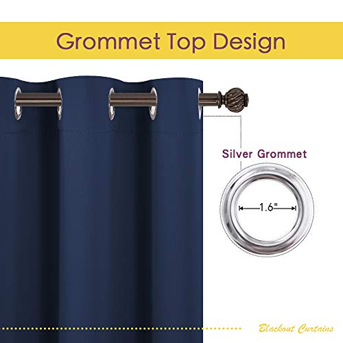 Blackout Draperies Curtains (Navy / 70"W x 95"L (Pack of 2))