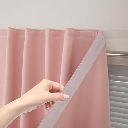 Self Adhesive Blackout Curtains (35"W x 59"L (Pack of 1) / Pink)
