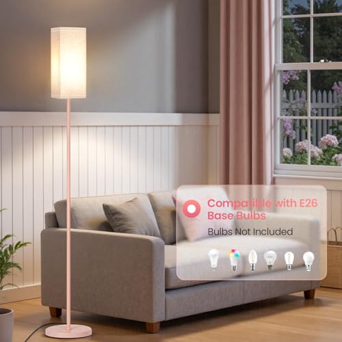 64.6" Floor Lamp (Beige + Pink)