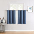 Short Blackout Curtains for Bedroom 36 Inches Long (42"W x 36"L (Pack of 2) / Stone Blue)
