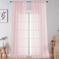 Extra Long Blush Sheer Curtains for Bedroom Living Room 120 Inches Long 2 Panels Set (Blush / 59"W x 120"L (Pack of 2))
