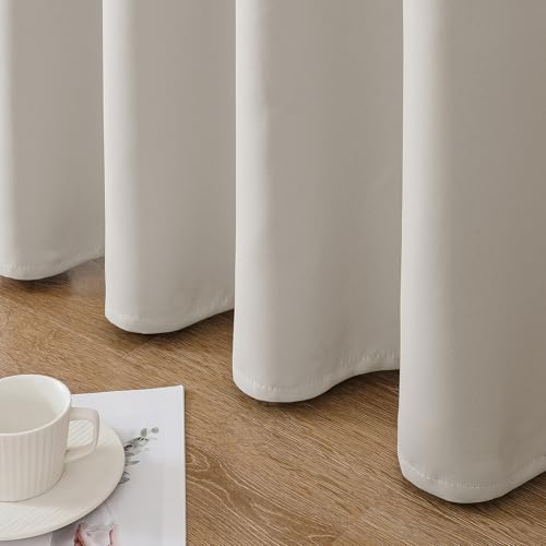 Blackout Curtains 84 Inch Length 2 Panels Set (Natural / 52"W x 84"L (Pack of 2))