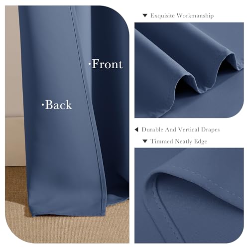 Window Curtains Drapes (Blue Haze / 52"W x 54"L (Pack of 2))