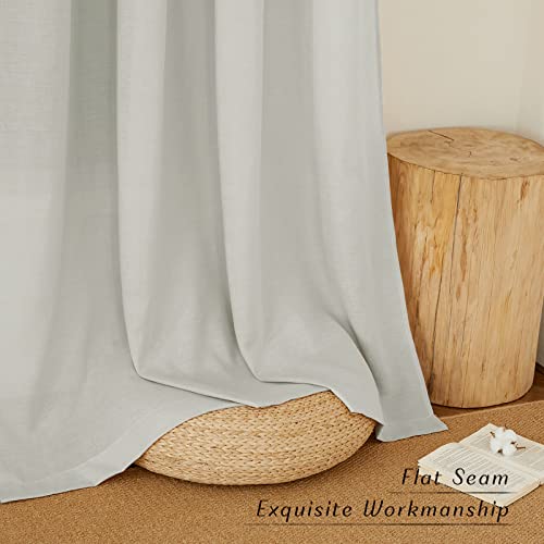 Rustic Linen 102 inch Long Curtains for Living Room (Grey / 55"W x 102"L (Pack of 2))