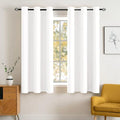 Pure White Blackout Bedroom Curtains 63 Inch Long Light Blocking (Pure White / 42"W x 63"L (Pack of 2))