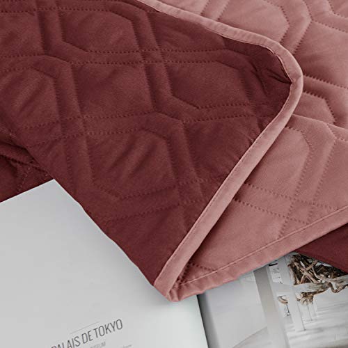 Waterproof Dog Bed Cover Pet Blanket for Furniture Bed Couch Sofa Reversible (82x82 Inch (Pack of 1) / Pink+burgundy)