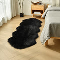 Black Faux Sheepskin Runner Rugs 2x6 ft (Black / 2' x 6' (Runner))