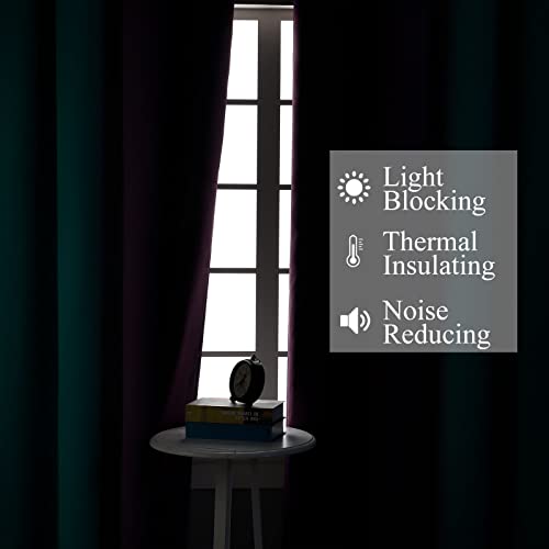 Ombre Teal and Purple Blackout Curtains for Kids Bedroom (Purple and Teal / 52"W x 63"L (Pack of 2))