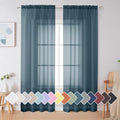Dusty Blue Sheer Curtains 84 Inches Long (Dusty Blue / 42"W x 84"L (Pack of 2))