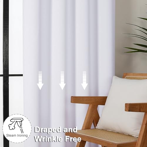 Ava Pure White Curtains for Bedroom 90 Inches Long 2 Panels Set (Pure White / 50"W x 90"L (Pack of 2))