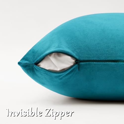Teal Velvet Pillow Covers 16x16 Decorative Pillows Pack of 2 (Teal / 16" x 16" (Pack of 2))