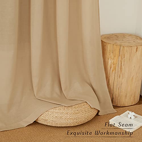 Burlap Linen Doorway Curtains 80 inches Long (Burlap / 34"W x 80"L (Pack of 2))