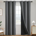 Grey 100% Blackout Curtains Room Darkening Living Room 84 Inch (Grey / 38"W x 84"L (Pack of 2))