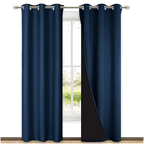 Complete 100% Blackout Curtain Set (Navy / 42"W x 84"L (Pack of 2))