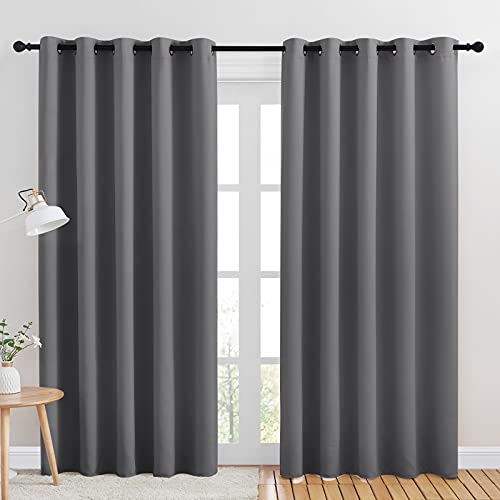 Bedroom Curtains Blackout Drapery Panels (Grey / 70"W x 84"L (Pack of 2))
