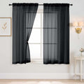 Halloween Black Sheer Curtains 63 Inch Length 2 Panels (42"W x 63"L (Pack of 2) / Black)