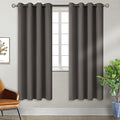 Grey Blackout Curtains for Bedroom 72 Inch Long (Grey / 46"W x 72"L (Pack of 2))