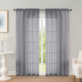 Grey Sheer Curtains 72 Inches Long 2 Panels Set (Grey / 59"W x 72"L (Pack of 2))