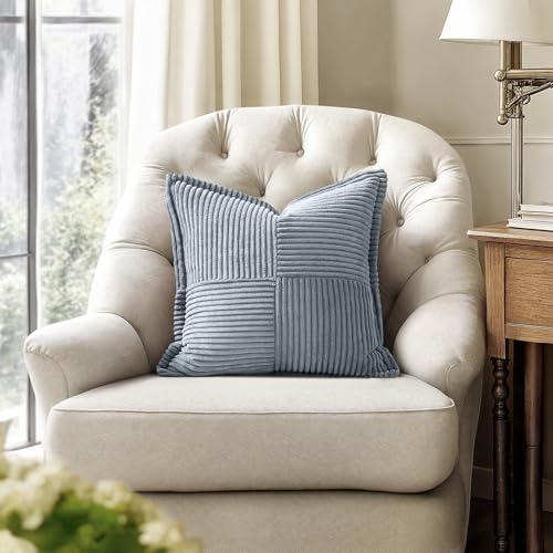 Decorative Throw Pillow Covers for Couch 16x16 Inch Dustyblue 2 Pack (Dustyblue / 16" x 16" (Pack of 2))