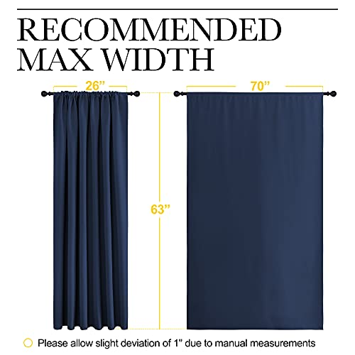 Blackout Curtains for Bedroom (Navy / 70"W x 63"L (Pack of 2))