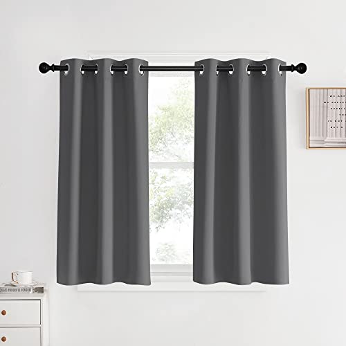 Blackout Curtains & Drapes for Bedroom (Grey / 34"W x 40"L (Pack of 2))