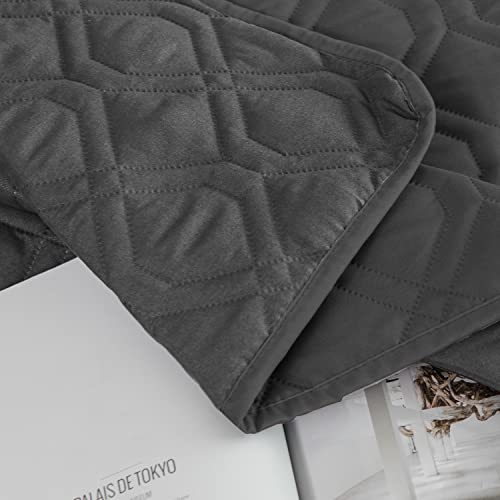Waterproof Blanket Reversible Dog Bed Cover Pet Blanket for Furniture Bed Couch Sofa (82x102 Inch (Pack of 1) / Darkgrey)
