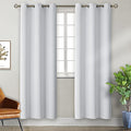 Greyish White Room Darkening Curtains 84 Inch Long (Greyish White / 38"W x 84"L (Pack of 2))
