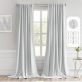 Greyish White Back Tab Blackout Curtains 52x108 Inch Long 2 Panels (Greyish White / 52"W x 108"L (Pack of 2))