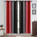 Red Black Ombre Curtains 52x72 Inche Long 2 (52"W x 72"L (Pack of 2) / Red and Black)