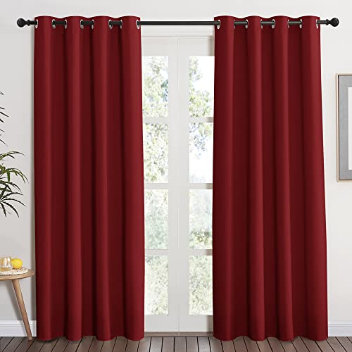 Burgundy Curtains for Living Room (Burgundy Red / 52"W x 84"L (Pack of 1))
