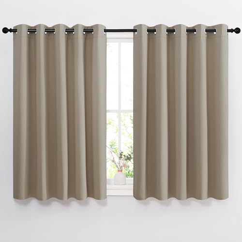 Room Darkening Curtains and Drapes for Bedroom (Taupe / 66"W x 54"L (Pack of 2))