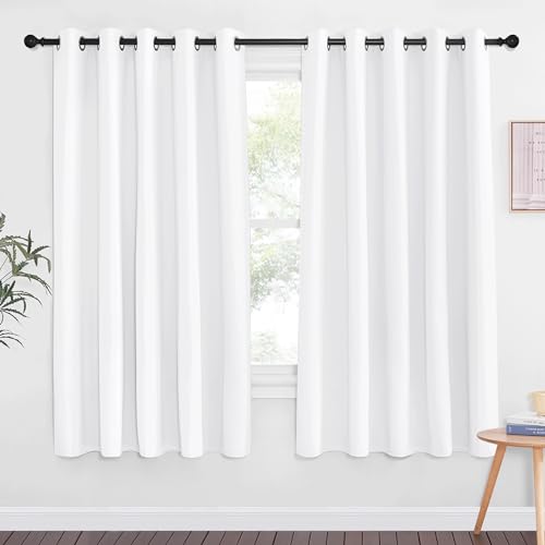 Room Darkening White Curtain 66 inches Long (White / 66"W x 66"L (Pack of 1))