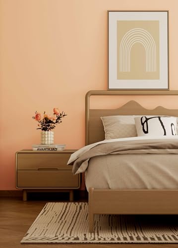 118''x17.7'' Orange Peel and Stick Wallpaper Contact Paper Modern Self Adhesive Wall Paper Removable Renter Friendly Textured Solid Color Shelf Cabinet Vinyl Roll (Coral Orange / 17.7" x 118")