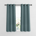 Greyish Blue Short Blackout Curtains for Bathroom (Greyish Blue / 37"W x 48"L (Pack of 2))