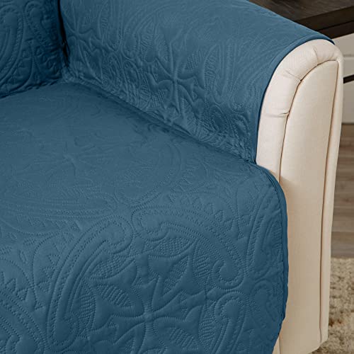 Reversible Loveseat Cover (Loveseat / Smoke Blue / Ivory)
