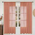 Terracotta Linen Curtains 72 Inches Long for Living Room (Terracotta / 52"W x 72"L (Pack of 2))