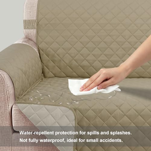 Reversible Sofa Cover for 3 Cushion (Camel/Beige / Sofa L - Large (68''))