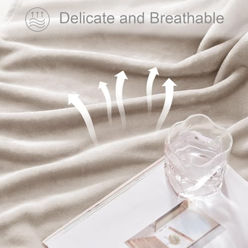 Soft Large Fleece Throw Blanket for Couch (Camel / Throw XL (50" x 70"))