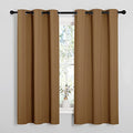 Sleek Blackout Curtains 63 inches Length for Small Windows (Gold Brown / 42"W x 63"L (Pack of 2))