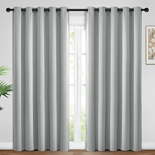 Room Darkening Curtains 62x96 inch Length Light Grey (Light Grey / 62"W x 96"L (Pack of 2))