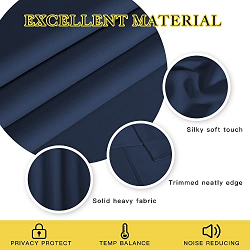 Navy Blue Blackout Bedroom Window Curtain (Navy / 46"W x 72"L (Pack of 1))