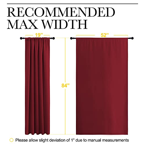 Living Room Curtains for Window (Burgundy Red / 52"W x 84"L (Pack of 2))