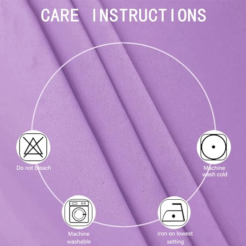 Blackout Curtains 66 x 72 Inch Long Lavender Curtains Set of 2 Panels Room Darkening Curtains for Bedroom and Living Room (Lavender / 66"W x 72"L (Pack of 2))