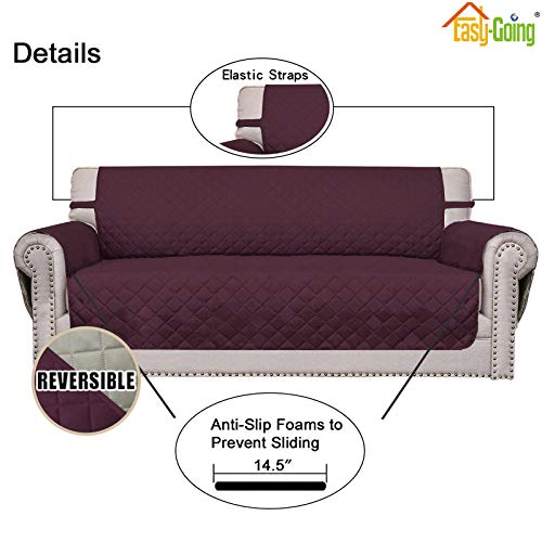 Reversible Couch Cover (Wine/Beige / Medium-XL Loveseat)