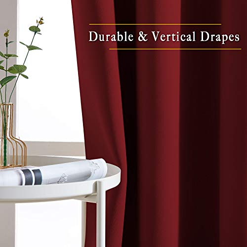 Blackout Burgundy Red Curtains and Drapes (Burgundy Red / 34"W x 50"L (Pack of 2))