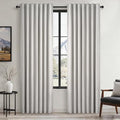 86 Inches Long Custom Blackout Linen Curtains Grey Beige Pinch Pleated Noise Cancelling Curtains with Pin Hooks for Traverse Burlap Viral Drapes 2 Panels for Living Room Bedroom (Grey Beige / 52"W x 86"L (Pack of 2))
