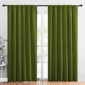 Living Room Curtains (Olive / 70"W x 84"L (Pack of 2))